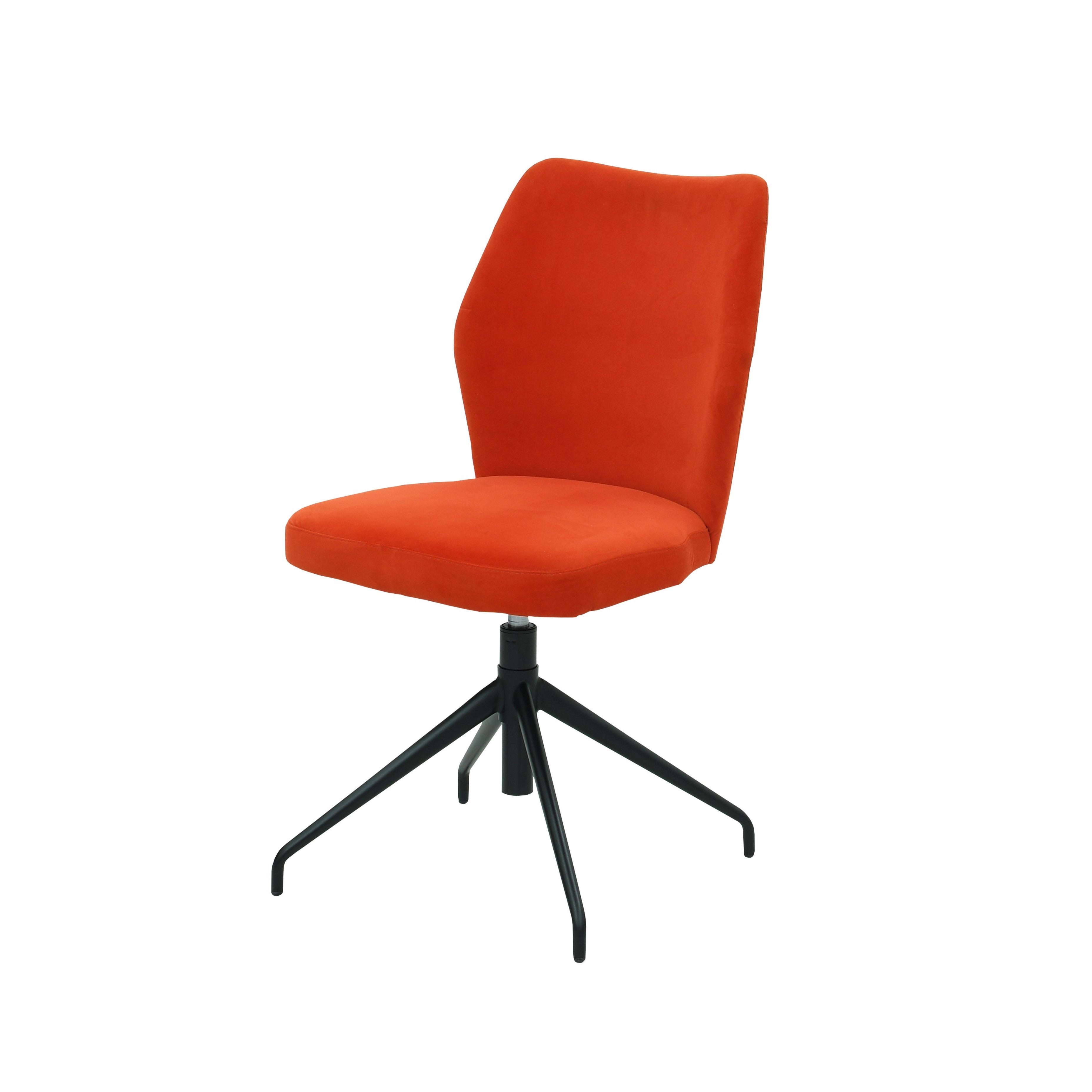 Red chair in fabric or leather with steel legs | Model SIA