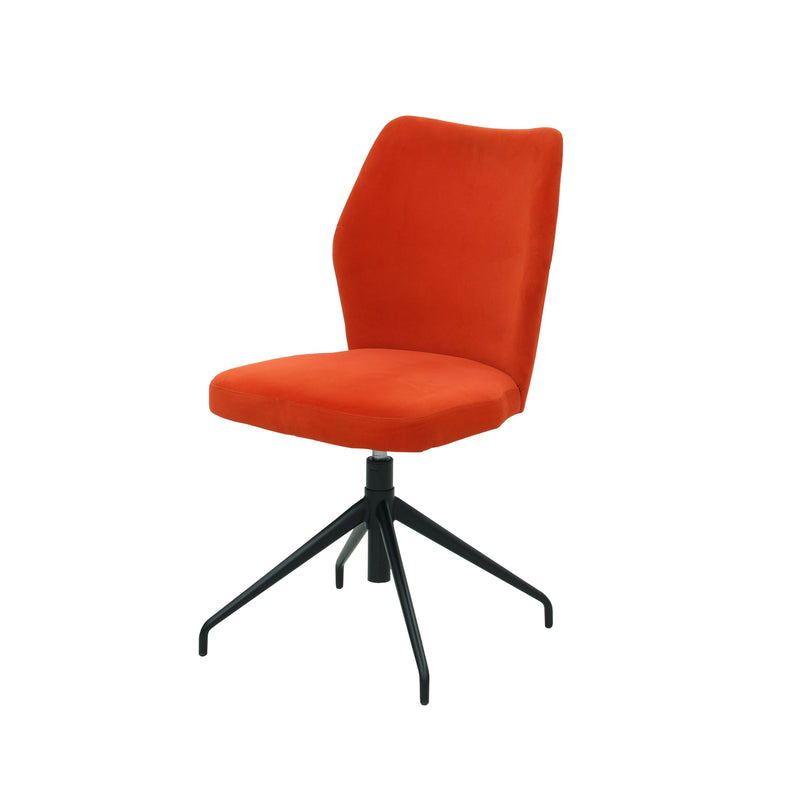 Red chair in fabric or leather with steel legs | Model SIA