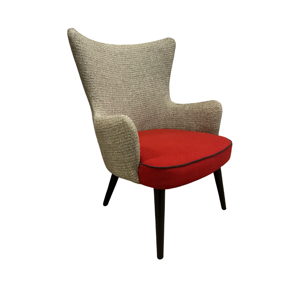 Lounge-Relaxsessel aus Stoff mit Holzbeinen |  Modell LAURA