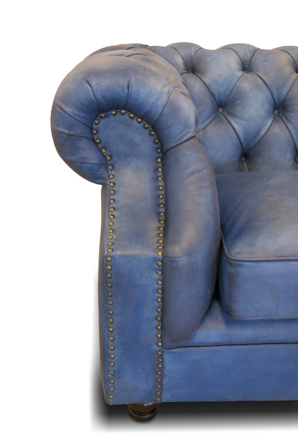 Klassisches Chesterfield Büffelleder Sofa - 2 Sitzer | Modell PILLOWS