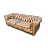 Chesterfield Büffelleder Sofa, 2-Sitzer mit Kissen und Knopf | Modell KNOPF