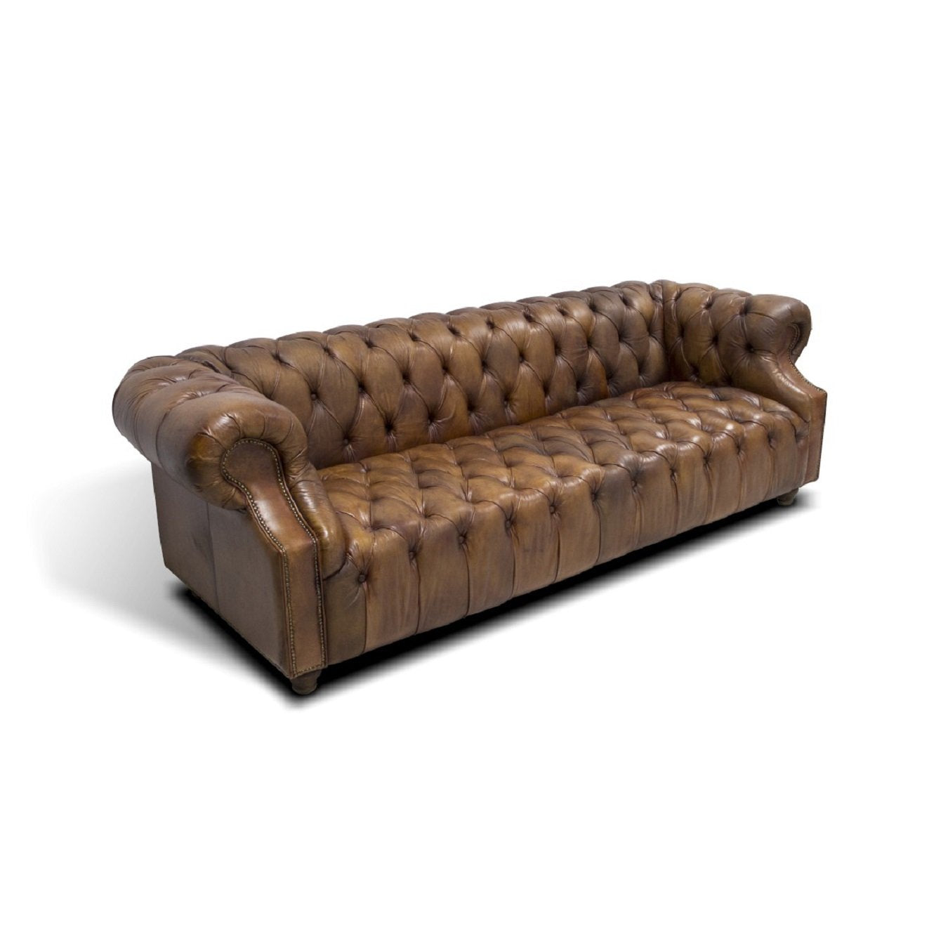 Klassisches Büffelleder Sofa ohne Kissen | Modell CHESTERFIELD 