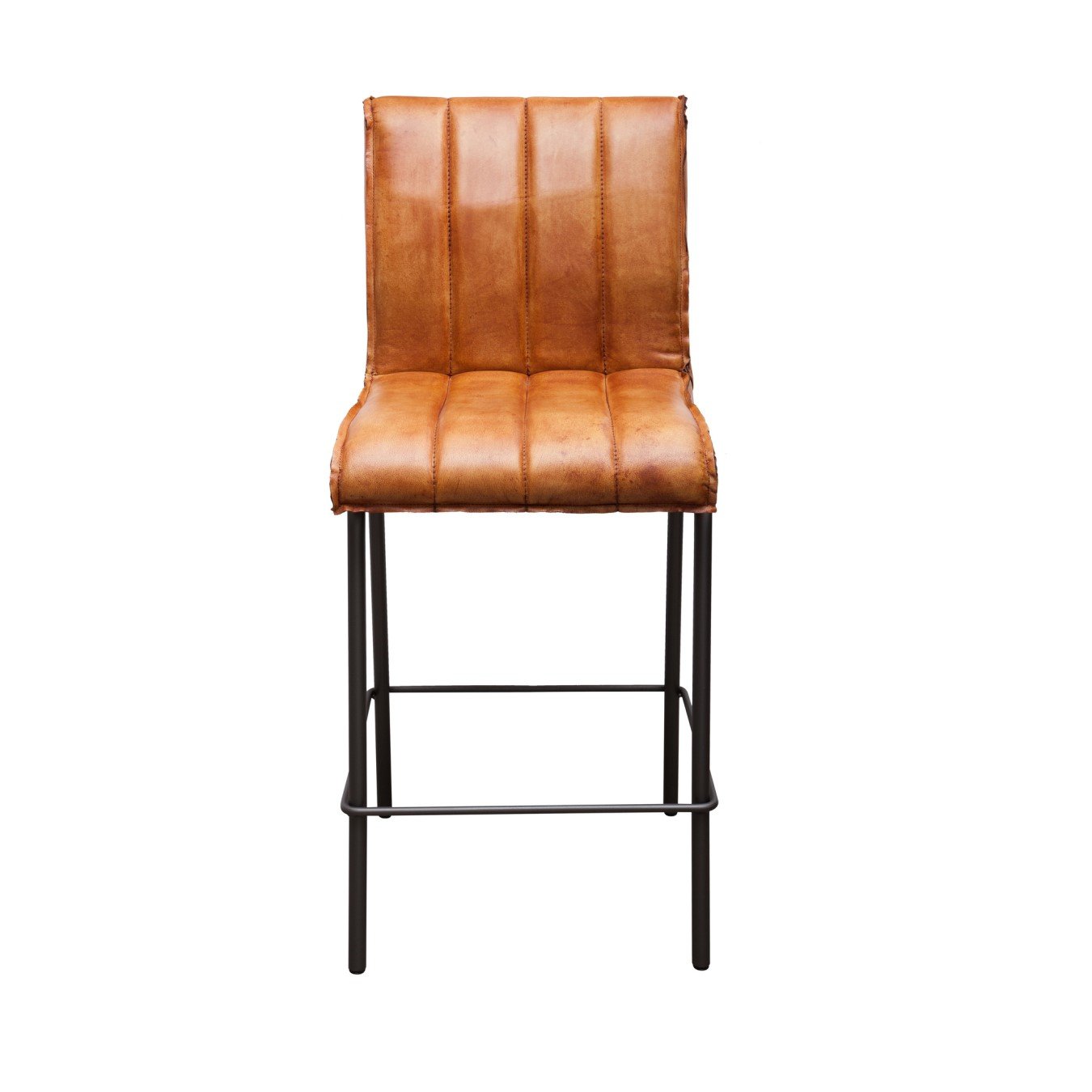 Leder Barhocker 66 TOWER Cognac Farbe derstuhl.at- Barhocker aus Büffelleder mit robustem Stahlgestell | Modell 66 TOWER 65 Lutz